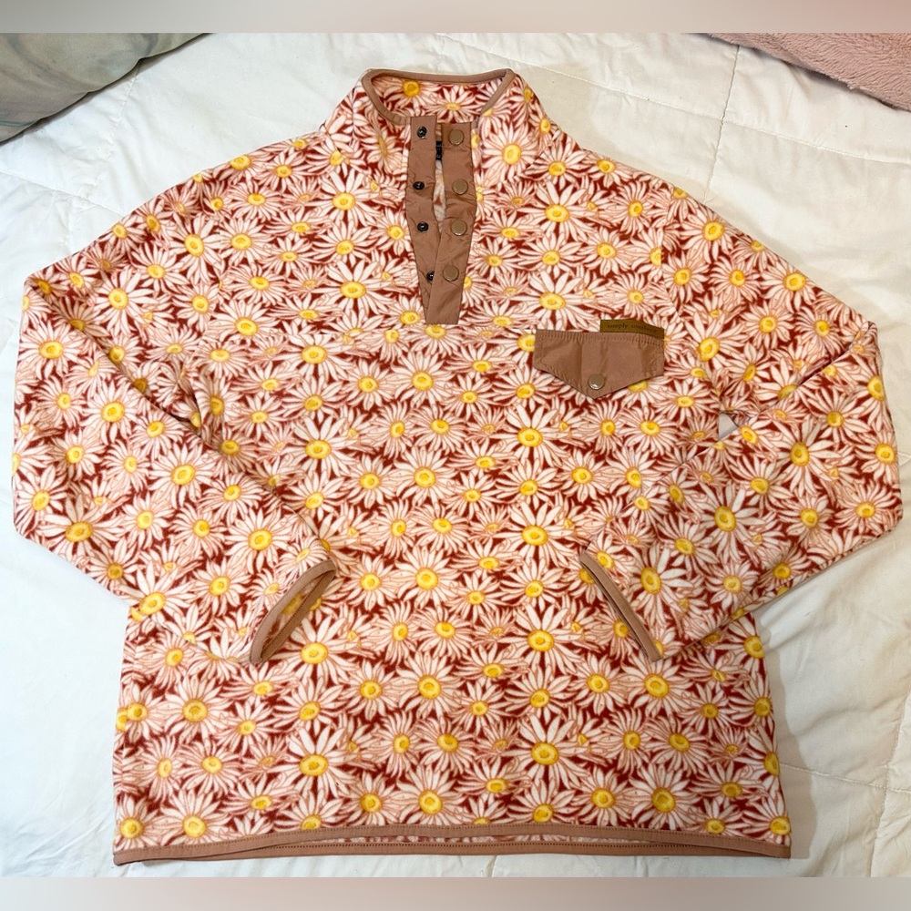 Simply Southern Daisy Print Fleece Pullover